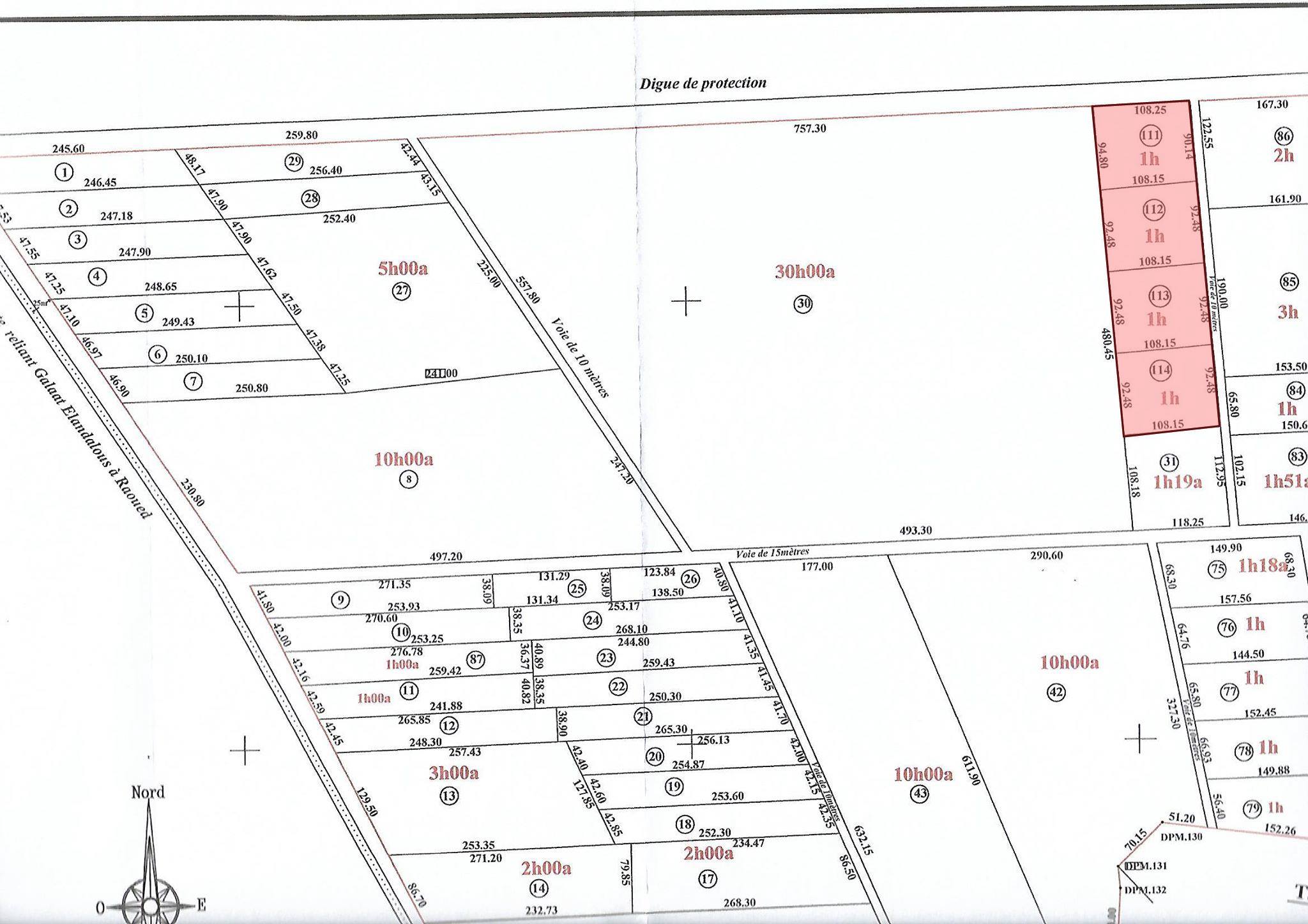 Un Terrain de 5 Hectares est en Vente à Raoued (route de KALAAT EL ANDALOUS)