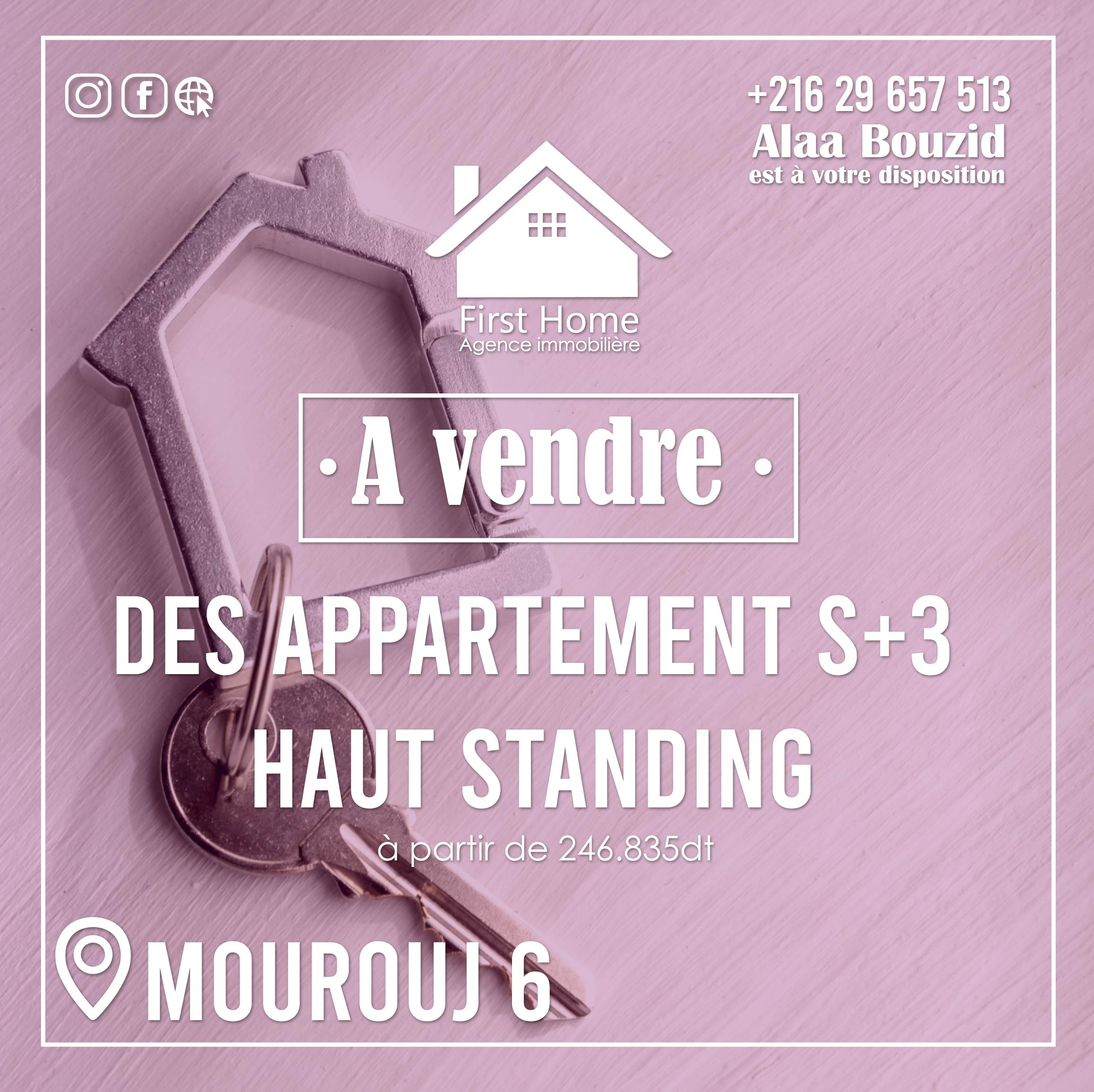 A vendre des appartements S+3 de Haut Standing  à El Mourouj 6