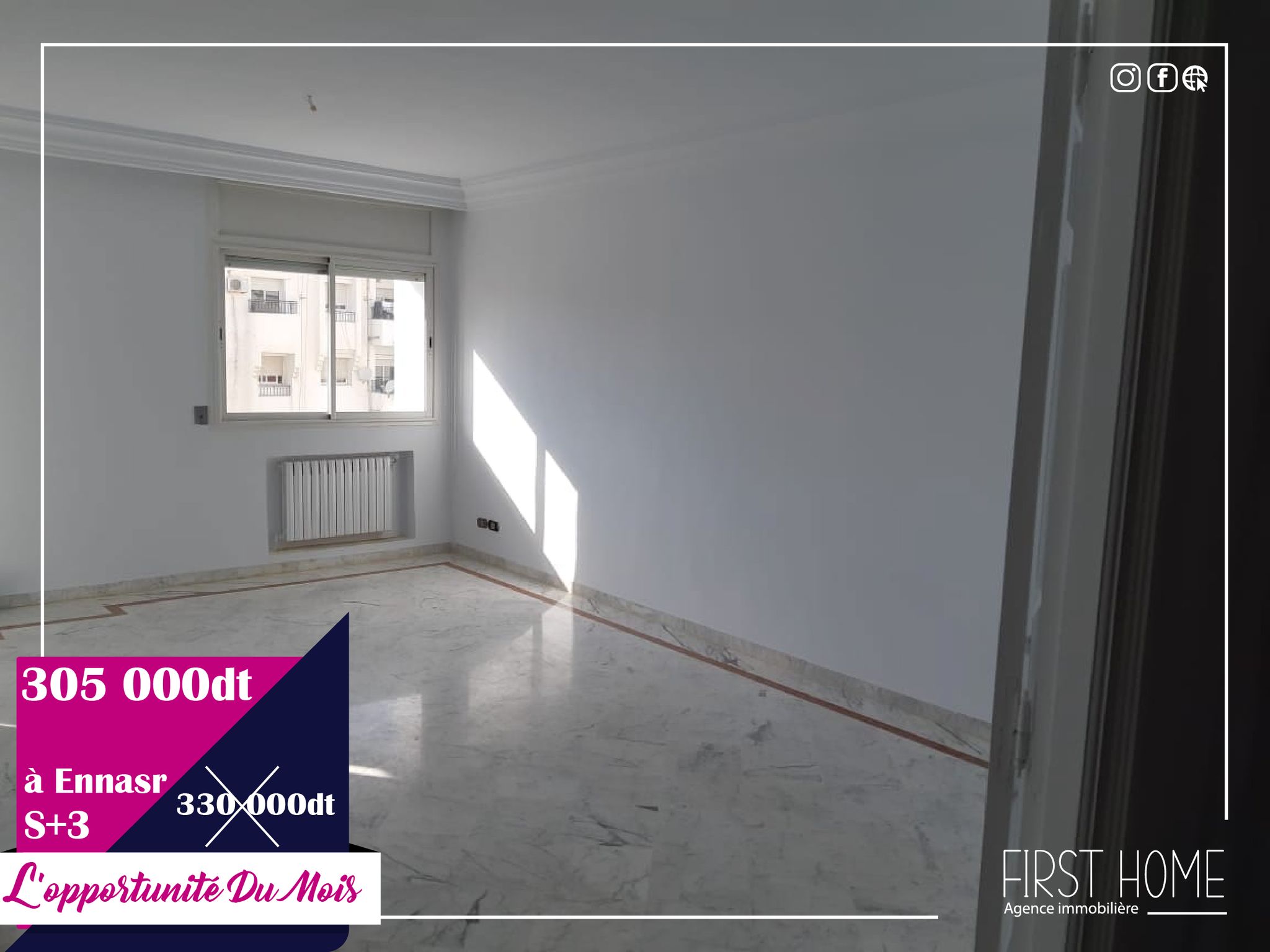 A vendre un Appartement S+3 à Ennasr 2